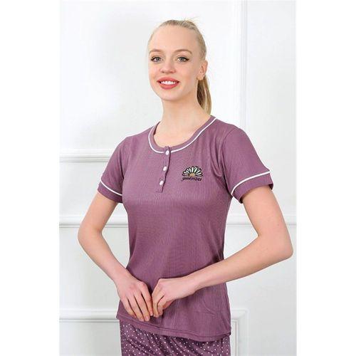 Kadın Mürdüm Kısa Kol Pijama Takım