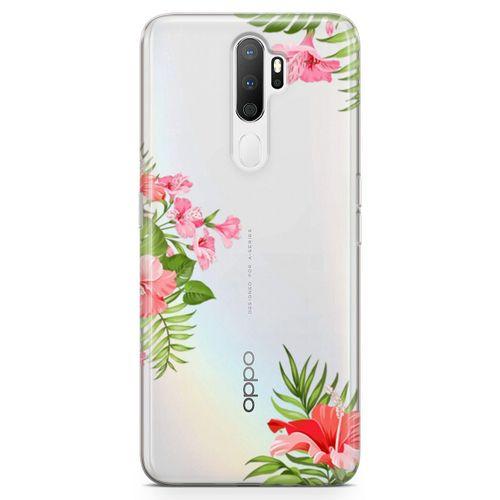 Oppo A5 2020 Kılıf Apocynaceae Arka Kapak Koruma Desenli Full Koruyucu