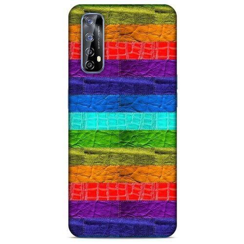 Huawei P Smart 2021 Kılıf Patchwork (38) Neo Hybrid Kılıf Yeşil Kırmızı Mor