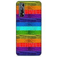 Huawei P Smart 2021 Kılıf Patchwork (38) Neo Hybrid Kılıf Yeşil Kırmızı Mor