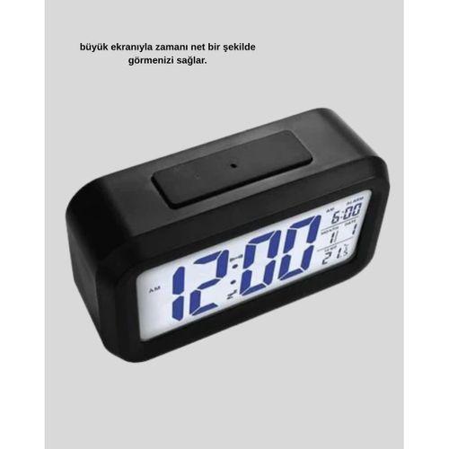 Sensörlü Dijital Masa Saati Alarm Ve Sıcaklık Göstergeli