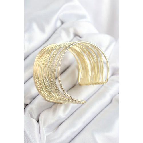 Pirinç Tel Sarma Model Gold Renk Kadın Bileklilk