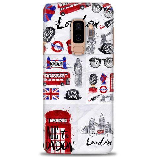 Samsung Galaxy S9 Plus Kılıf HD Baskılı Kılıf - London Set + Tam Ekran Koruyucu