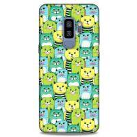 Lopard Samsung Galaxy S9 Plus Uyumlu Kılıf Kediler (37) Silicone Cover Mavi Sarı