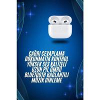 3.nesil İos Android Uyumlu Bluetooth 5.0 Beyaz Çağrı Cevaplama