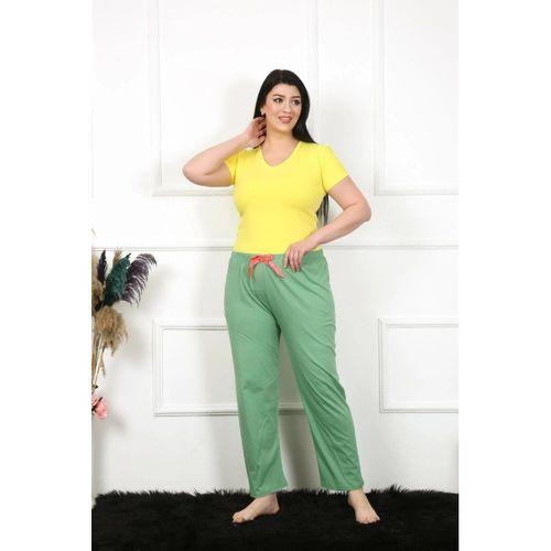 Kadın Pamuklu Büyük Beden Alt Pijama Yeşil