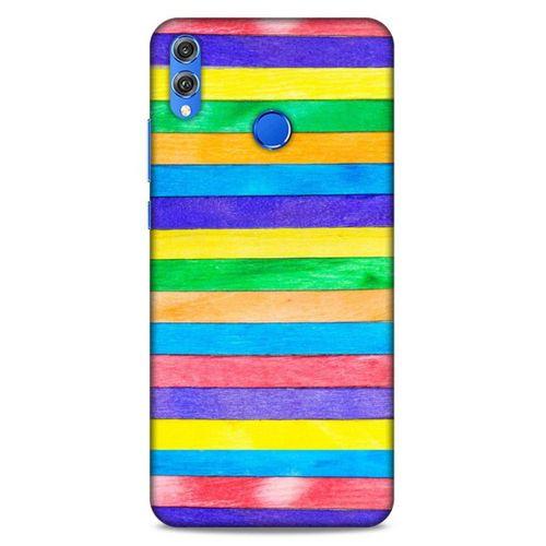 Lopard Huawei Honor 8x Uyumlu Kılıf Wood'X (22) Tam Koruma Kılıfı Desenli