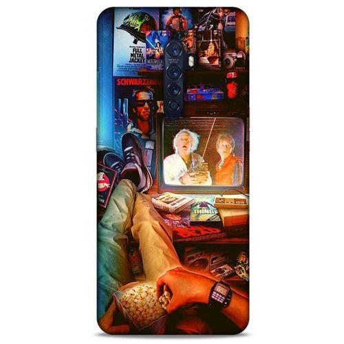 Retro (35) Desen Fit Design Kılıf Renkli Oppo Reno 2 Kılıf