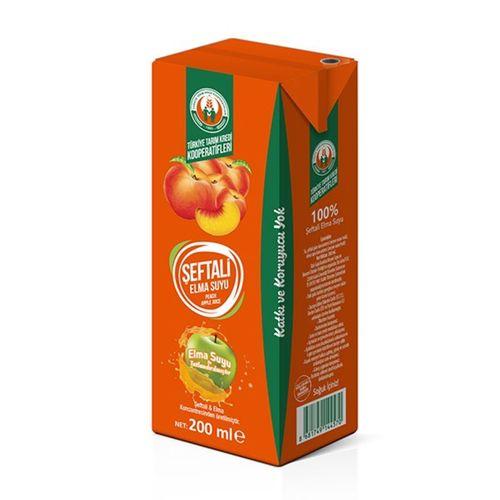 Tarım Kredi Şeftali Elma Meyve Suyu %100 - 200 ml x 27 Ad