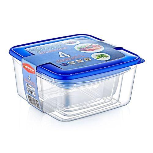 4'lü Kare Saklama Kabı Seti