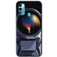 Tecno Spark 7T HD Baskılı Kılıf + 9D Tam Ekran Koruyucu - Astronot