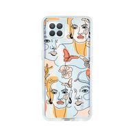 Oppo Reno 4 Lite Line Style Desenli Premium Şeffaf Silikon Kılıf