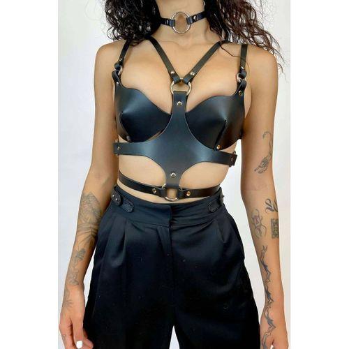 Deri Sütyen, Choker Ve Göğüs Harness, Tarz Festival Giyim Ürünleri - Brf1296