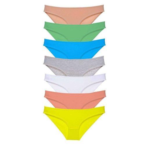 7 Adet Süper Eko Set Likralı Kadın Slip Külot Çok Renkli