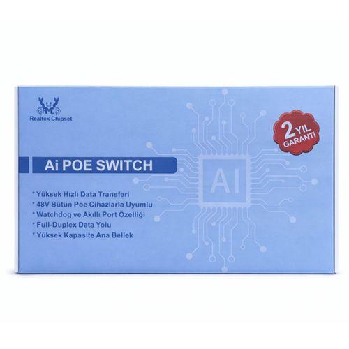 EZCOOL EZ-04PSF-FG 4PORT 4GE+2GE 65W F.GİGABİT POE SWİTCH