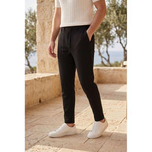 Brent Havuç Kesim Hürrem Kumaş Boyfriend Kalıp Jogger Erkek Pantolon - Siyah