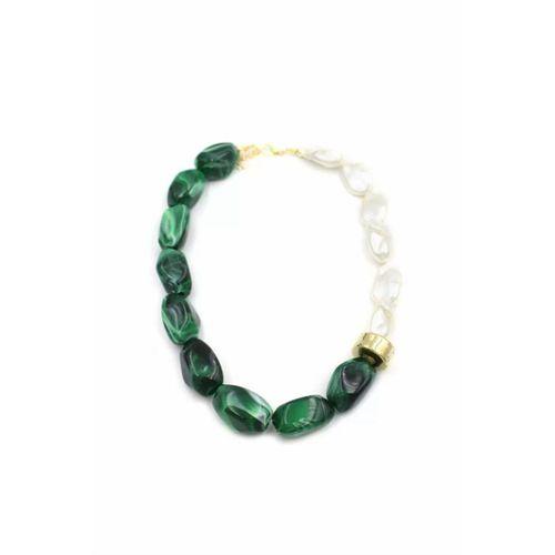 Boncuklu İnci Kolye - Yeşil