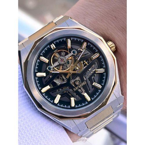 Raymond Çelik Kordon Otomatik Mekanizma 2 Yıl Garantil 5 Atm Erkek Kol Saati+Bileklik RMD.12