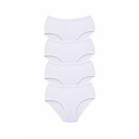 4 Adet Tutku Kadın Yüksek Bel Bato Kalın Lastik Külot Beyaz