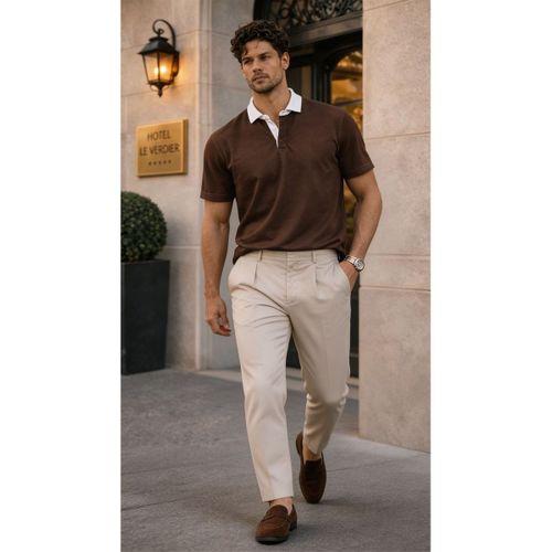 Arthur Regular Fit Nova Pike Kumaş Polo Yaka T-Shirt - Kahve