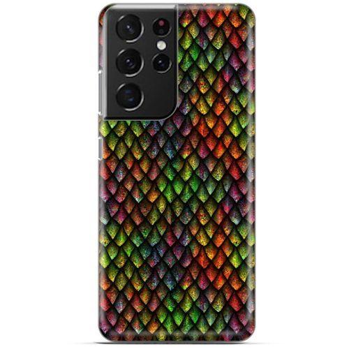 Samsung Galaxy S21 Ultra Kılıf Dragons (6) Silikon Kılıf Ejderha Skin Çok Renkli