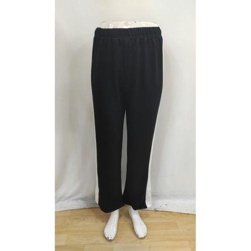 Kadın Yüksek Bel Yan şerit Detaylı Yırtmaçlı Viskon Iki Iplik Pantolon