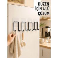 4 Adet Yapışkanlı Askı Çok Amaçlı Mutfak Banyo Düzenleyici Askılık