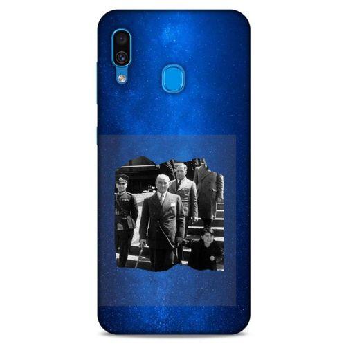 Samsung Galaxy A30 Kılıf Atatürk (11) Tam Koruma Gece Mavisi