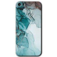 iPhone 5 Kılıf HD Desen Baskılı Arka Kapak - Buzul Mermer + Kırılmaz Cam