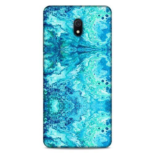 Mermer Desenli (36) Tema Glitter Kılıf Deniz Mavisi Xiaomi Redmi 8A Kılıf