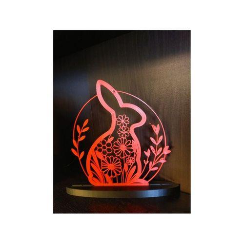 Bahar Dekorasyonu için Çiçekli Tavşan Duvar veya Pencere Süsü (Bu ürün Sadece Plastik parçadır - Almadan Önce Soru Sorabilirsiniz)