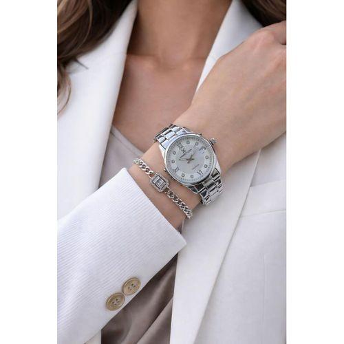 Daniel Klein Çelik Kordonlu 2 Yıl Garantili 3 Atm Suya Dayanıklı Kadın Kol Saati+Bileklik BF.11024.1