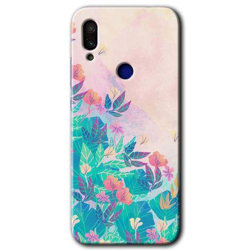 Potkal Hediye Fabrikası Xiaomi Redmi Note 7 Kılıf HD Desen Baskılı Arka Kapak - Çizim Yapraklar
