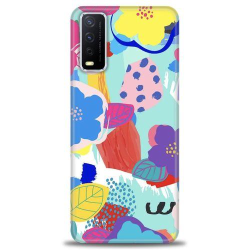 Vivo Y11S Kılıf HD Baskılı Kılıf - Flowers + Tam Ekran Koruyucu