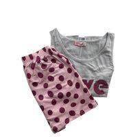 Kadın Puantiye Desenli Kalın Askılı  Şortlu Pijama Takım - 5640 - STLLA PNK