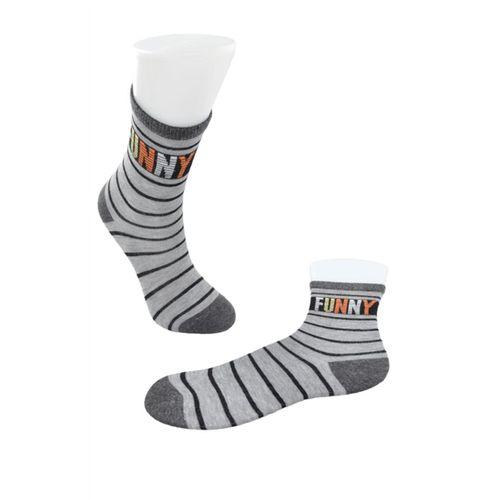 Ekinoks Çizgili-Funny Yazılı Erkek Çocuk Soket Çorap
