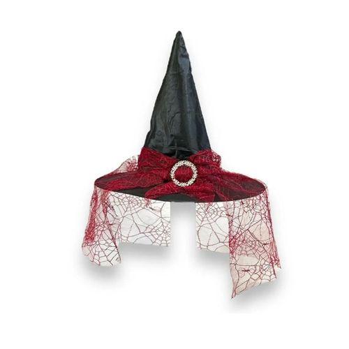 VIP HALLOWEEN HAT TÜLLÜ KIRMIZI SİYAH CADILAR BAYRAMI ŞAPKASI CADILAR BAYRAMI KOSTÜM AKSESUARLARI
