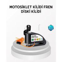 Anti Hırsızlık 110 Db Alarm Disk Fren Kilidi Suya Dayanıklı Çelik Güvenlik Kilidi
