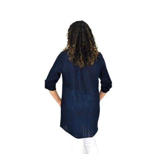 Kadın Lacivert Uzun Kol Gömlek BGL-ST04661