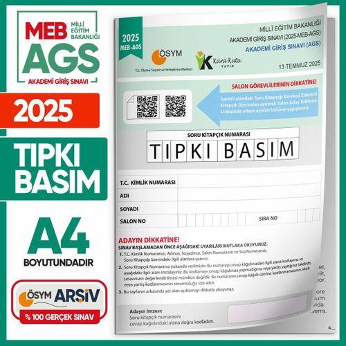 2025 MEB AGS Tıpkı Basım Çıkmış Soru ÖSYM Kitapçığı TAM HALİ Video/PDF Çözümlü Türkiye Geneli
