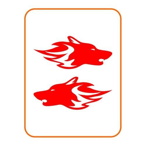 Kurt Başı Tasarım Oto Cam özel yeni sticker 2 Adet Sağ-Sol Kırmızı 20*9 Cm