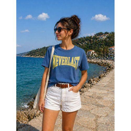 ALEXANDERGARDI Baskılı Antrasit Basic T-shirt