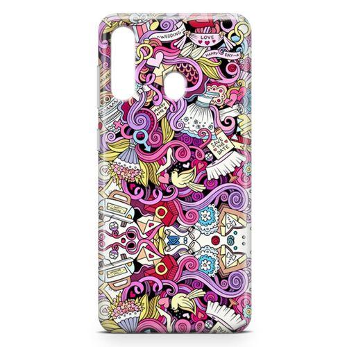Samsung Galaxy A60 Kılıf Sevgili Doodle Arka Kapak Koruma Desenli Full Koruyucu