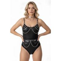 Şeffaf Zincirli Şık Harness Takım