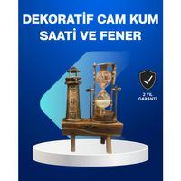 Deniz Feneri Tasarımlı Ahşap Kum Saati – Retro Masa Aksesuarı