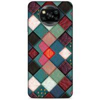 Xiaomi Redmi Poco X3 Kılıf Patchwork (18) Telefon Kılıfları Pembe Yeşil
