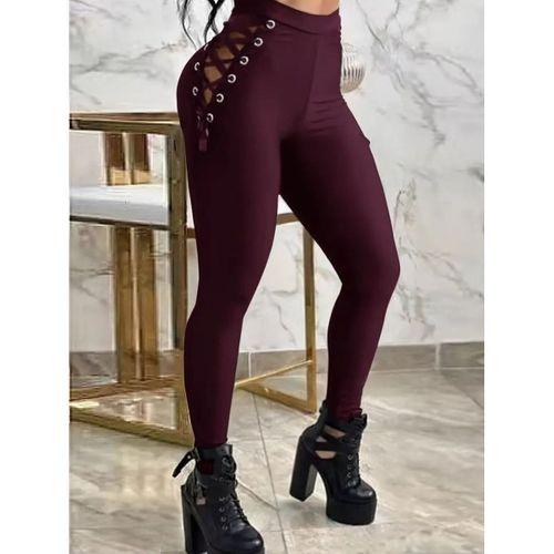 Kadın Yüksek Bel çapraz Bağcıklı Tül Detaylı Dalgıç Tayt