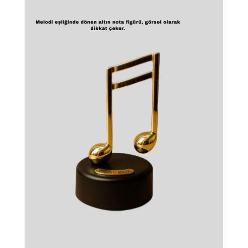 Altın Nota Temalı Müzik Kutusu  Müzikli Hediyelik