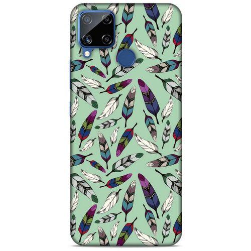Oppo Realme C15 Kılıf Desenli Özel Seri Tüyler (14) Lansman Kılıf