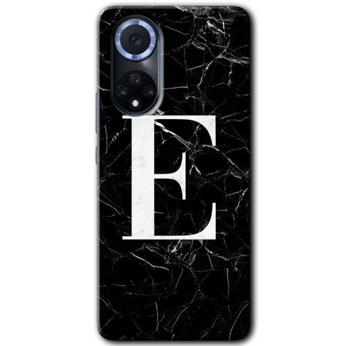 Potkal Hediye Fabrikası Huawei Nova 9 Kılıf HD Desen Baskılı Arka Kapak - Beyaz Mermer Desenli Ü Harfi